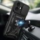 3. Hybrid Armor Camshield iPhone 17 Hülle mit Ständer und Kameraabdeckung - Schwarz