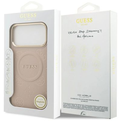 8. Guess Peony Hot Stamp MagSafe Case für iPhone 17 Pro Max - Pink