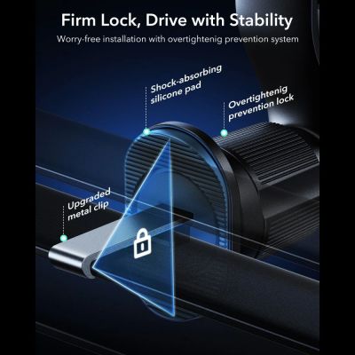 5. ESR OmniLock Qi2.2 Magnetische MagSafe-Auto-Lüftungshalterung – Schwarz