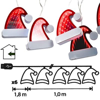 5. Lampen, Kabel, Girlande, LED, Weihnachtsmannmützen, USB
