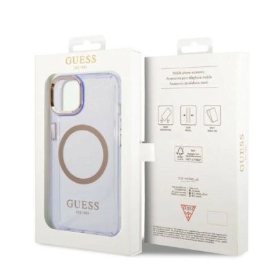 8. Ratet Guess , GUHMP14SHTCMU iPhone 14 6,1" lila/lila Hartschale Gold Outline Translucent MagSafe