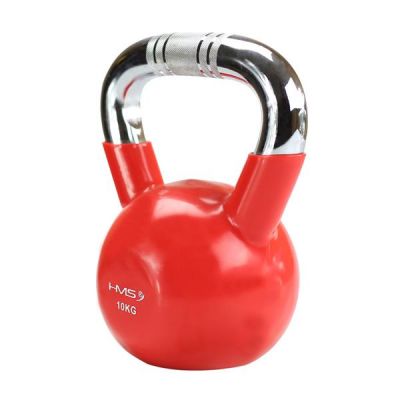 8. Kettlebell Gusseisengriff Chrom gerändelt HMS KTC06 ROT 