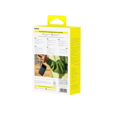 5. Baseus EnerFill FC31 10000 mAh 22,5 W Powerbank mit Digitalanzeige und 2 integrierten Kabeln (USB-C + Lightning) - Schwarz