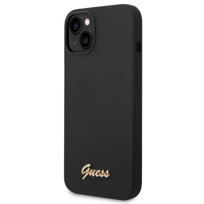2. Guess GUHCP14MSLSMK iPhone 14 Plus 6.7 "schwarz / schwarzes Hartschalenetui Silikon Vintage Gold Logo