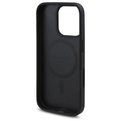 7. Guess GUHMP16LP4ROPEMCK iPhone 16 Pro 6,3" schwarz/schwarzes Hardcase 4G Flowers Print MagSafe