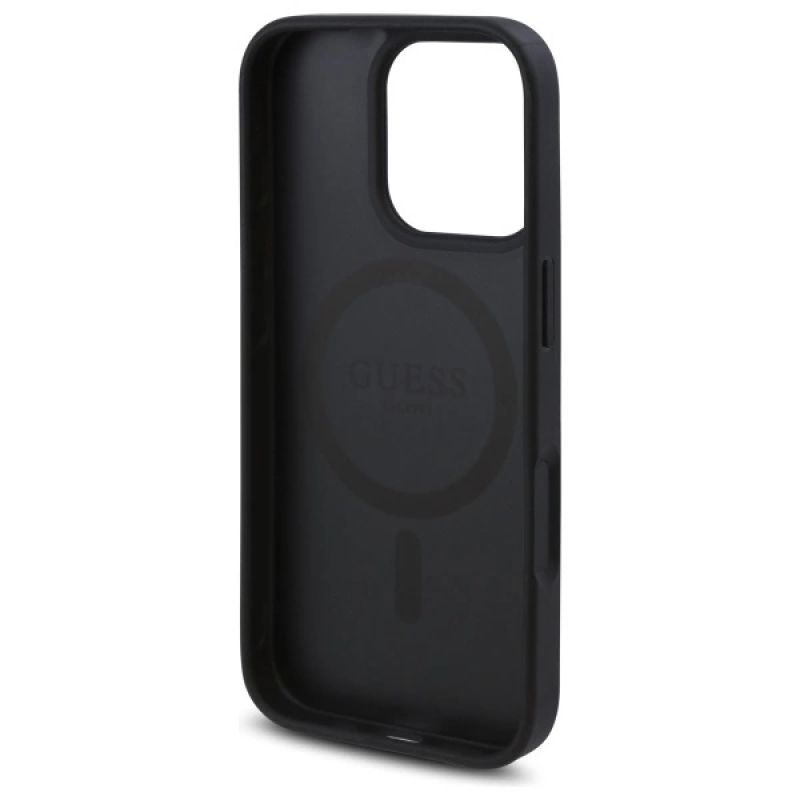 7. Guess GUHMP16LP4ROPEMCK iPhone 16 Pro 6,3" schwarz/schwarzes Hardcase 4G Flowers Print MagSafe