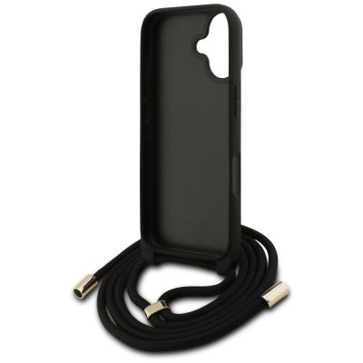 6. Guess 4G Big Logo Cord Strap Crossbody Case für iPhone 17 - Braun