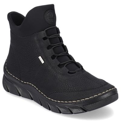 25. Gefütterte schwarze Damen-Ankle-Boots Rieker 55069-00