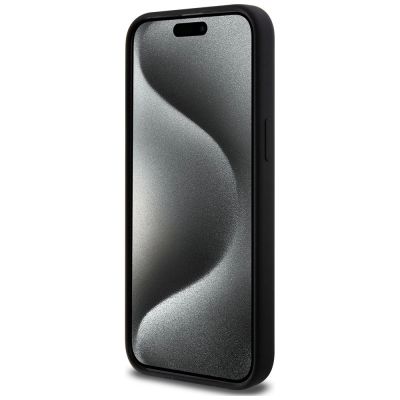 5. Karl Lagerfeld Silikon Karl&Choupette Ring MagSafe Hülle für iPhone 15 Pro Max – Schwarz