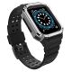 Protect Strap Band für Apple Watch 38/40/41mm Panzergehäuse Armband - Schwarz, Silber