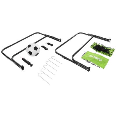 4. SET MIT 2 METALLTOREN MIT NETZ, BALL UND PUMPE 60X45X24CM ENERO