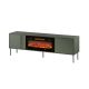 5. EF TV-Schrank + schwarzer TRESSE Kamin 180x40x54,5 mattgrün