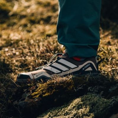5. Damen-Schuhe adidas TERREX Skychaser GTX – Earth strata/Grey one/Semi flash aqua, Größe: 38