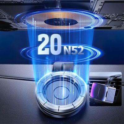 8. Wozinsky WCZ2Y2S Magnetische Autohalterung mit 15W MagSafe Induktives Ladegerät für das Autocockpit - Schwarz