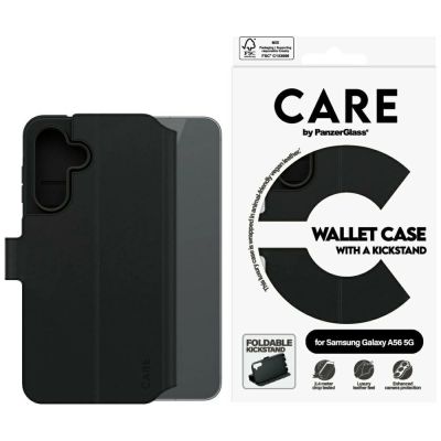 CARE by PanzerGlass Feature Wallet Kickstand Case für Samsung Galaxy A56 5G - Schwarz