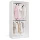 2. Garderobenschrank OPENO 2W WEISS, modulares Regal mit 2 Kleiderstangen für das Schlafzimmer