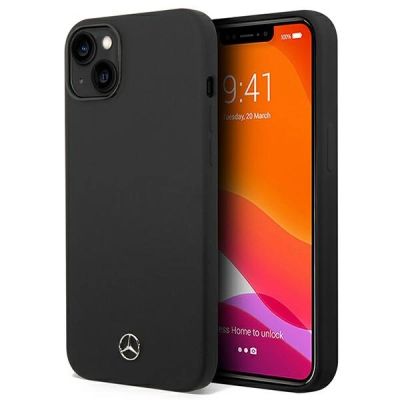 Mercedes Silicone Line Hülle für iPhone 14 Plus – Schwarz