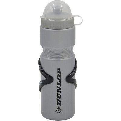 8. DUNLOP 750ML FAHRRADTRINKFLASCHE MIT KÄFIG SILBER