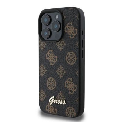 2. Guess Peony Script MagSafe-Hülle für iPhone 16 Pro – Schwarz