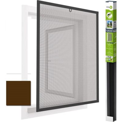 46. Moskitonetzfenster Aluminium 100x120 Braun Plus