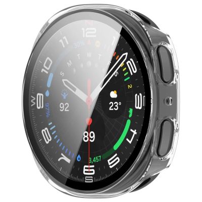 5. Tech-Protect Schutzhülle im 2er-Pack für Samsung Galaxy Watch 44 mm – Transparent Matt Schwarz