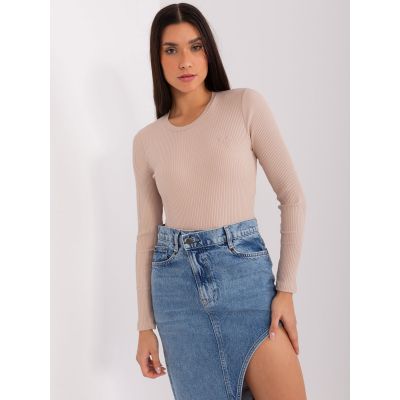 3. Beige gestreifte Bluse BASIC FEEL GOOD (RV-BZ-9207.41X)