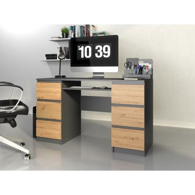 4. KUBA Schreibtisch 130x51xH76 Anthrazit/Artisan