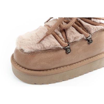6. D.Franklin Damen Winter Schneestiefel, modisches Fellfutter, braun hoch