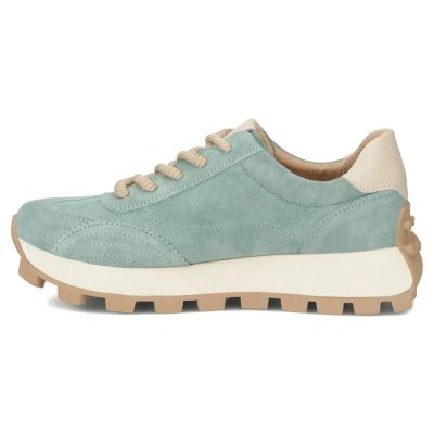 4. Grüne Plateau-Sneaker aus Leder, Modell Filippo DP7498
