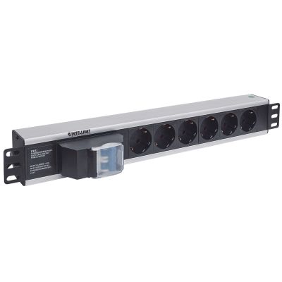 2. Intellinet 711432 PDU 6-fach Steckdosenverteiler 1,5 HE Schwarz, Grau