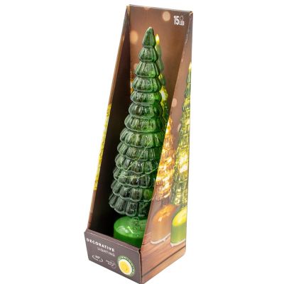 14. Dekorativer Weihnachtsbaum, grün, LED, 13 Kronen, warmweiß, 40 cm