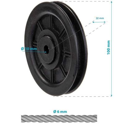 9. ROLLER fi 100MM FÜR ATLAS SEIL fi 6MM ENERO FIT