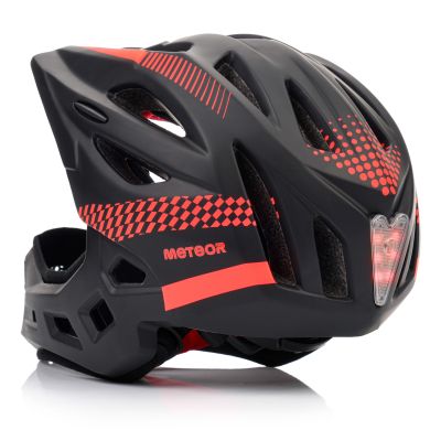 4. Meteor Lupus S Integral-Fahrradhelm 48-52 cm Schwarz/Rot