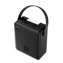 Wozinsky W8-B 100000mAh 30W Powerbank mit 2xUSB-A und 2xUSB-C Anschlüssen und Taschenlampe – Schwarz