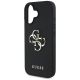 6. Guess Grained Big 4G Logo Small Classic Logo Hülle für iPhone 16 - Schwarz