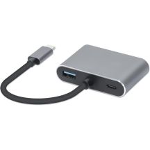 4-in-1-USB-Typ-C-Hub: USB 3.0 + PD 100W + HDMI 4K 30Hz + VGA FullHD