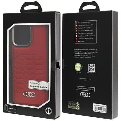 7. Audi Kunstlederhülle mit MagSafe für iPhone 15 Pro Max – rot