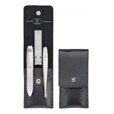 ZWILLING 97119-004-0 Twinox Maniküre-Set – Schwarzes Lederetui, 3-teilig