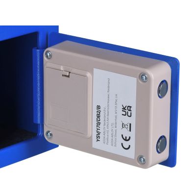 4. Yale Mini-Elektroniksafe Blau YSV Mini blau Basissafe