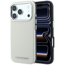 Karl Lagerfeld MagSafe-Hülle mit genarbtem, länglichem Logo für iPhone 17 Pro Max / 18 Pro Max – Beige