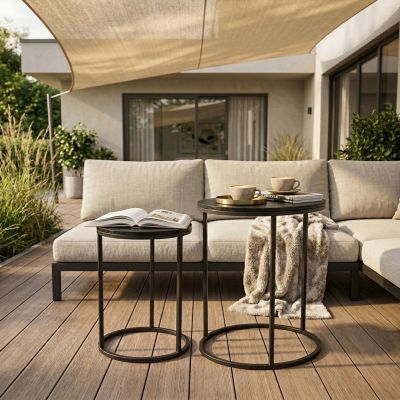 7. 2-in-1 Couchtisch-Set, Holztischplatte 30/40 cm