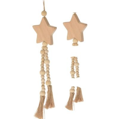 4. Dekorativer Anhänger im Boho-Stil, Öko-Natur, Holzstern