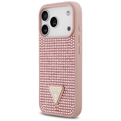 2. Guess Strass Dreieck Logo iPhone 17 Pro Hülle - Rosa