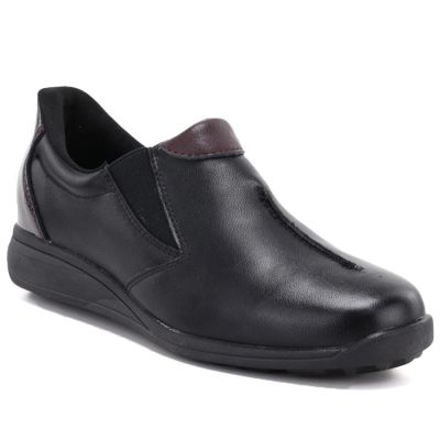 Damen-Lederschuhe mit Keilabsatz, schwarz, M.Daszyński SFY2647-5