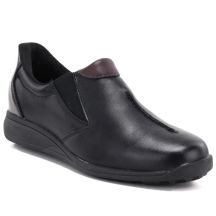 Damen-Lederschuhe mit Keilabsatz, schwarz, M.Daszyński SFY2647-5