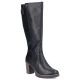 2. Schwarze Damen-Lederstiefel mit Absatz Rieker Y2581-00