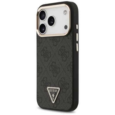2. Guess 4G Triangle Logo MagSafe Case für iPhone 17 Pro - Schwarz und Gold