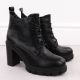 19. Damen-Stiefeletten mit Blockabsatz, schwarz M.Daszyński SA218-8