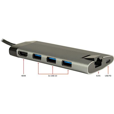 2. Inter-Tech GDC-802 Kabelgebundenes USB 3.2 Gen 1 (3.1 Gen 1) Typ-C-Notebook, Grau