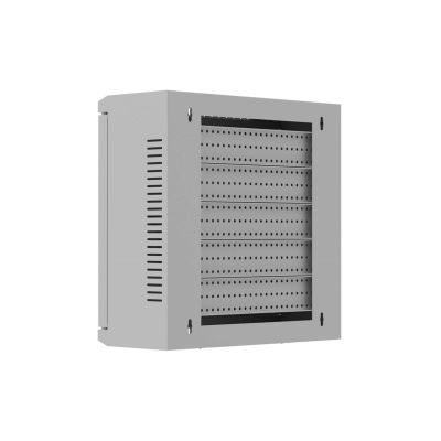 11. LANBERG TPR 10"-Installationsschrank mit Mesh-Platte 340X340X140, grau (montiert)